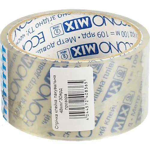 Стрічка клейка пакувальна Economix 48 мм 30 ярд прозора