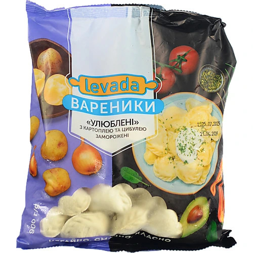 Вареники з картоплею та цибулею Левада (900г)