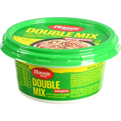 Закуска бутербродна Пікнік Меню Double Mix мясо курки та гриби у вершковому соусі 120 г