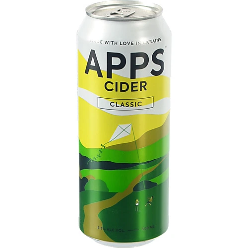 Сидр Apps Класік солодкий газований пастеризований 5.5% 0.5л