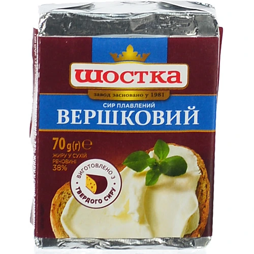 Сир плавлений 38% Вершковий Шостка м/у 70г
