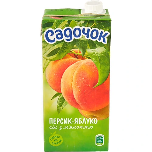 Сік Садочок Персиково-Яблучний з м'якоттю 0.95л