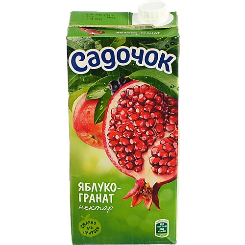 Нектар освітлений пастеризований Яблуко-гранат Садочок 0,95л
