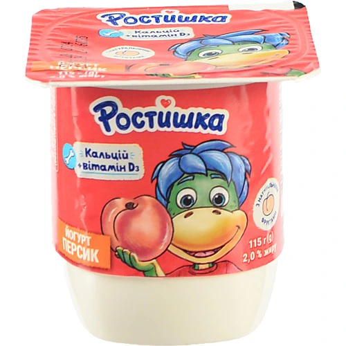Йогурт 2% Персик Ростишка ст 115г