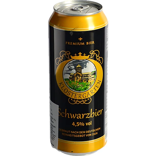 Пиво темне пастеризоване фільтроване Schwarzbier ТМ [Klostergartenk, 4,5%, 0,5 л, б.м.