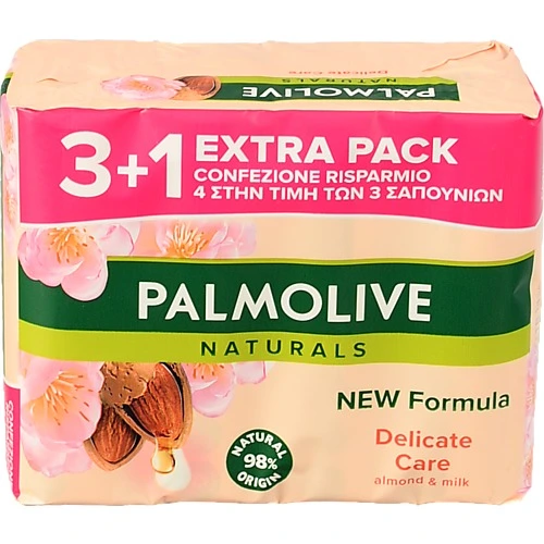 Мило туалетне тверде Almond&Milk Delicate Care Naturals Palmolive 4х90г