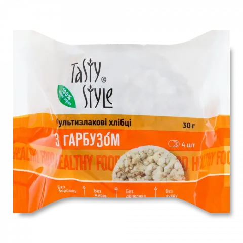Хлібці Tasty Style 30 г Мультизлакові з гарбузом