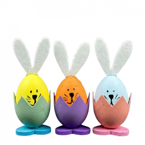 Декор Великодній зайці 3шт B1-0940 G2025-223 И