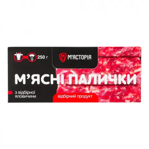 М`ясні палички М`ясторія 250 г з яловичини