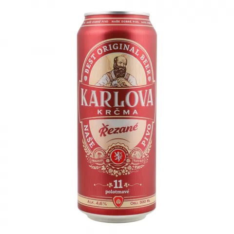 Пиво Karlova 0,5 з/б Krcma Rezane напівтемне 4,6 И512