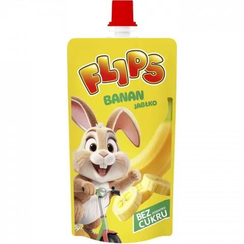 Пюре Flips 100 г Банан-яблуко 100 И451 (Польща)