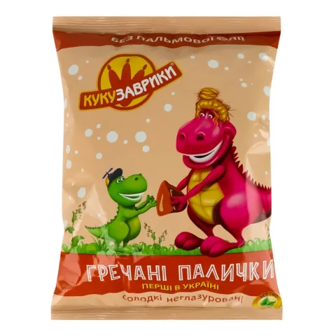 Палички гречані Кукузаврики 50 г солодкі неглазуровані