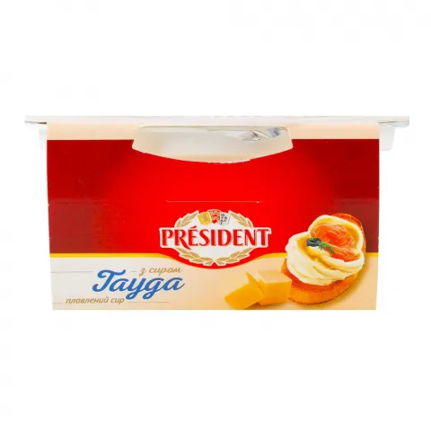 Сир плавл. Президент 150 г стак. з сиром Гауда 45