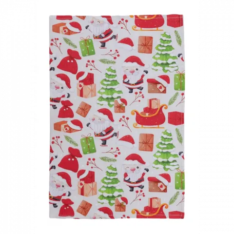 Рушник вафельний Прованс 30х50 см Санта на білому