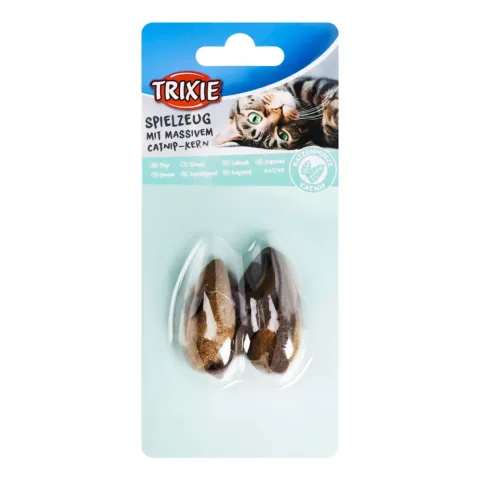 Іграшка д/котів Trixie Мишка 2 шт. 5 см з шкіри та котячої м`яти