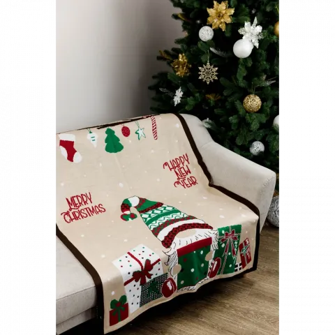 Плед Прованс 130х170 см frosty santa червоний